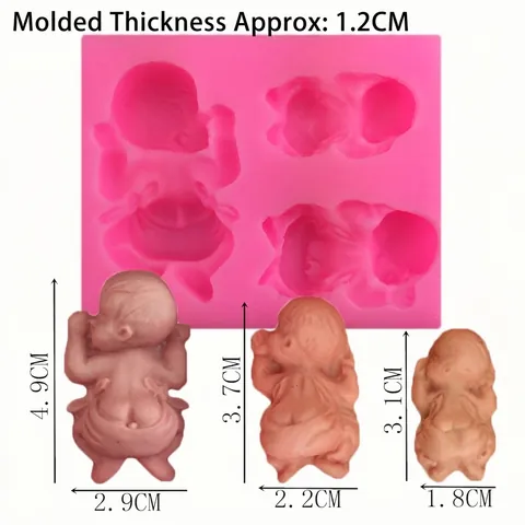 Stampo per Torta Fondente in Silicone a Forma di Bambino Per Strumenti di Decorazione Pasticceria Fai-da-te Rosa
