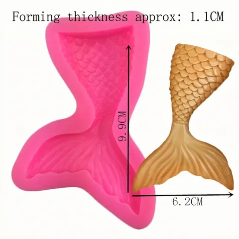 Grande Stampo in Silicone a Coda di Sirena Per Decorazione Torta Fondente DIY Sugarcraft Cioccolato Forma di Coda di Pesce Rosa