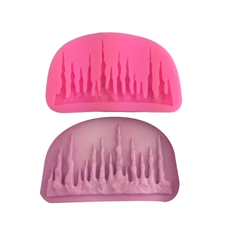 Eiszapfen Bordüre Silikonform Für Fondant Tortendeko Gumpaste Schokolade DIY Backwerkzeug Rosa Bastelform