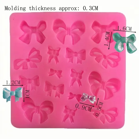 Roze Siliconen Strik Fondant Taart Decoratie Vorm DIY Multi Holte Strik Chocolade Snoep Suiker Ambacht Bakgereedschap Vorm