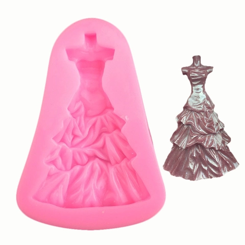 Prinzessin Braut Hochzeitskleid Silikon Fondantform Ballkleid Form Kuchen Dekoration Werkzeug Für DIY Backen Schokolade Harz
