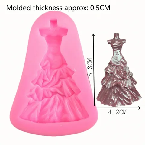Prinzessin Braut Hochzeitskleid Silikon Fondantform Ballkleid Form Kuchen Dekoration Werkzeug Für DIY Backen Schokolade Harz