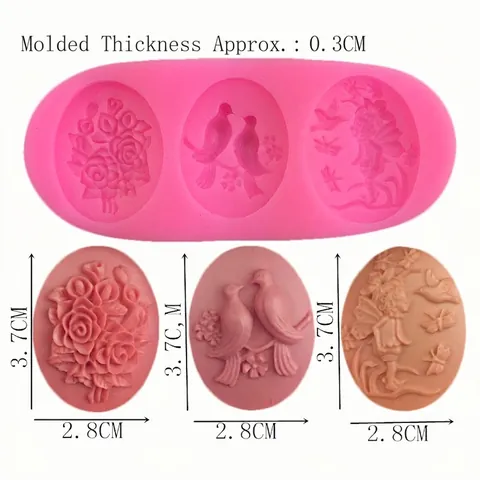 Molde de Silicona para Pastel de Fondant Rosa Pájaro Ángel Herramienta de Repostería DIY Estilo Europeo Relieve