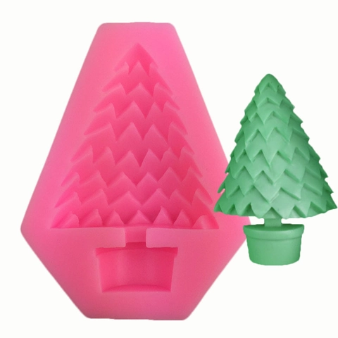 Weihnachtsbaum Form Silikonform Für DIY Handgemachte Seife Kerze Fondant Kuchen Dekoration Küche Backwerkzeug Rosa Silikonform