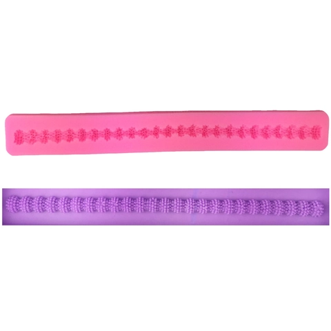 Langer Streifen Blumenmuster Silikonform Für Fondant Kuchen Spitze Rand Schokolade Süßigkeiten DIY Handgefertigtes Backwerkzeug Rosa Silikonform