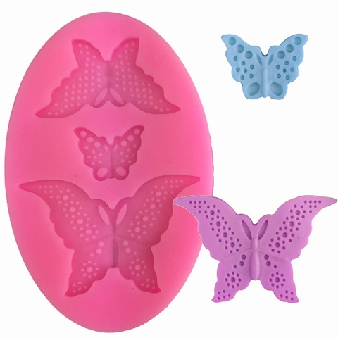 Butterfly Shaped Silicone Mold Pink Elliptical Fondant Cake Decoration Mold DIY Handmade Soap Craft Resin Baking Tool