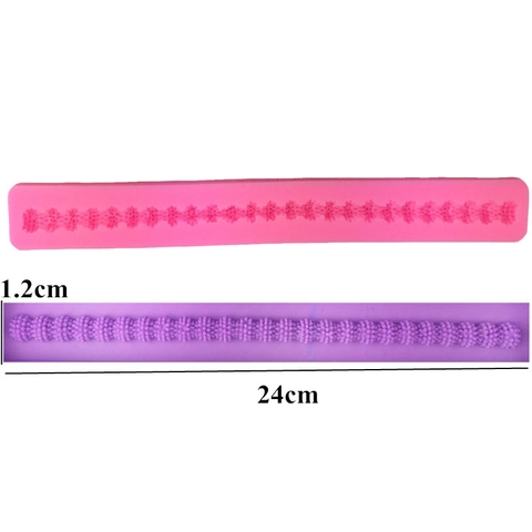 Langer Streifen Blumenmuster Silikonform Für Fondant Kuchen Spitze Rand Schokolade Süßigkeiten DIY Handgefertigtes Backwerkzeug Rosa Silikonform