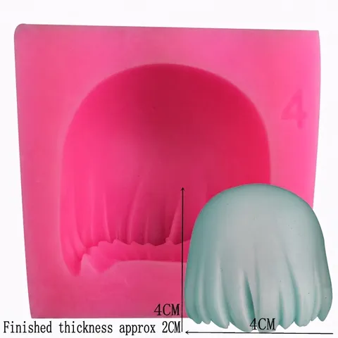 Mittellanges Haar Styling Silikonform Für Fondant Tortendekoration Rosa DIY Handgemachte Puppenhaar Backwerkzeuge