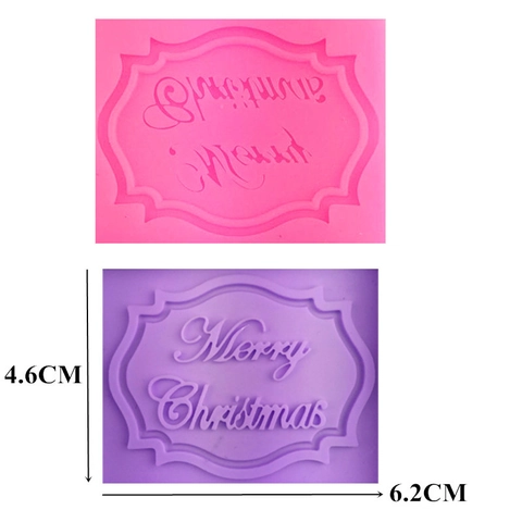 Merry Christmas Silikon Kuchenform Rechteck Dekorative Bordüre DIY Schokolade Fondant Backwerkzeug Festliche Party Deko