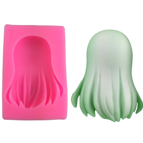 Langhaarform Silikonform DIY Fondant Schokolade Kuchendekoration Anime Frisur Handgemachtes Backwerkzeug Flexible Form