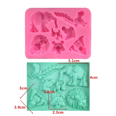 Animal Shapes Silicone Cake Mold 3D Lion Elephant Rhino Fondant Chocolate DIY Baking Tools Kitchen Accessory