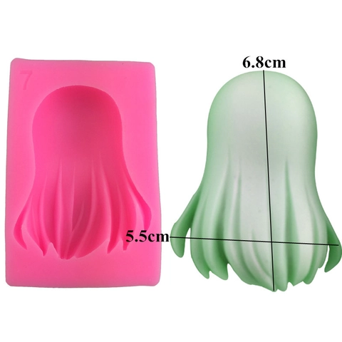 Langhaarform Silikonform DIY Fondant Schokolade Kuchendekoration Anime Frisur Handgemachtes Backwerkzeug Flexible Form