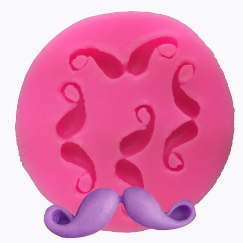 Schnurrbart Silikon Fondant Form Rund Rosa Bart Form Kuchen Dekorationswerkzeug DIY Schokolade Ton Seife Backform
