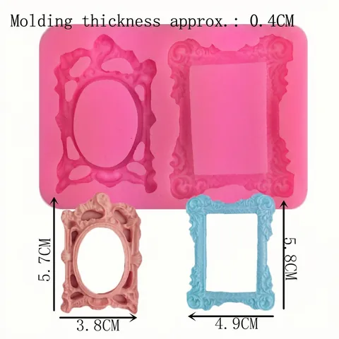 Stampo in Silicone per Fondente a Forma di Cornice Retrò Europea Decorazione per Torte Fai da Te Strumento per Cioccolato Resina Sapone