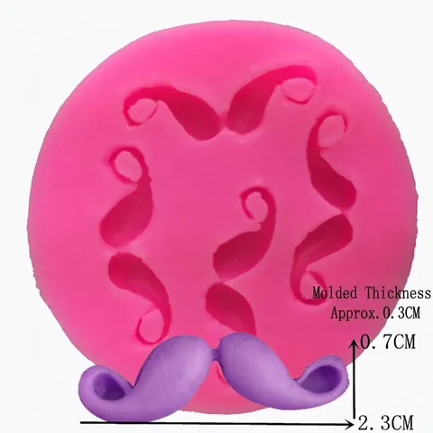 Schnurrbart Silikon Fondant Form Rund Rosa Bart Form Kuchen Dekorationswerkzeug DIY Schokolade Ton Seife Backform