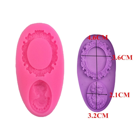 Moule en Silicone Portrait de Dame en Relief Européen Cadre Orné Moule à Fondant pour Chocolat Résine Bricolage Outils de Décoration de Gâteaux