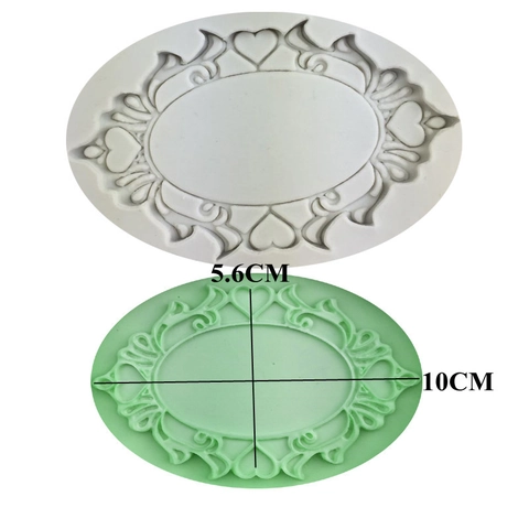 Stampo in Silicone per Cornice a Specchio a Forma di Cuore DIY Strumento per Decorazione Torte Fondente a Rilievo Goffrato Cioccolato Argilla Fatto a Mano