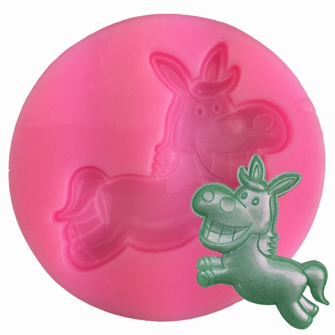 Cartoon Esel Form Silikon Fondant Kuchenform Rosa Pferd Tier Schokolade Ton DIY Backform Kreatives Küchenwerkzeug