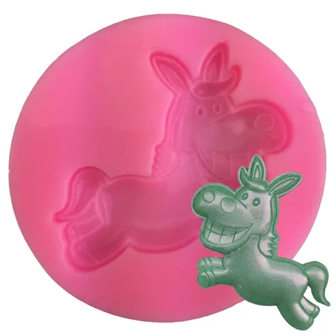 Cartoon Esel Form Silikon Fondant Kuchenform Rosa Pferd Tier Schokolade Ton DIY Backform Kreatives Küchenwerkzeug