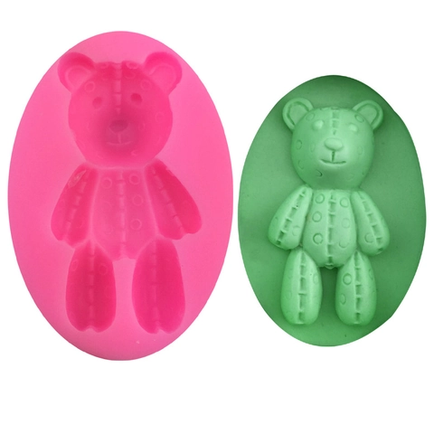 Molde de Silicona de Mini Oso de Peluche DIY Para Velas de Aromaterapia Jabón Fondant Chocolate Decoración de Pasteles Herramienta