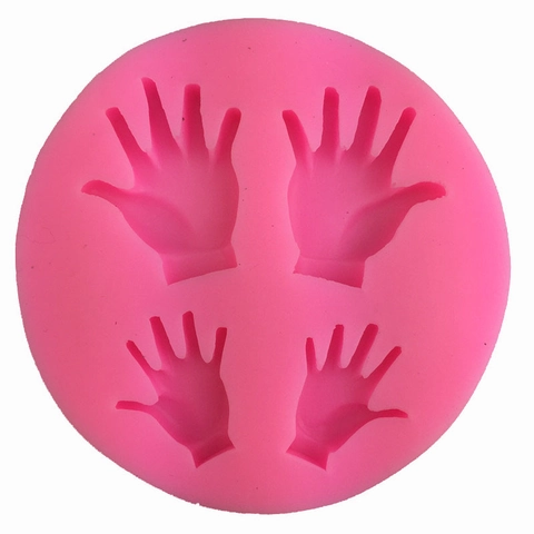 Silikon Handfläche Form Fondant Form DIY Backwerkzeug Für Tortendekoration Seife Ton Herstellung Rund Rosa Flexible Backform