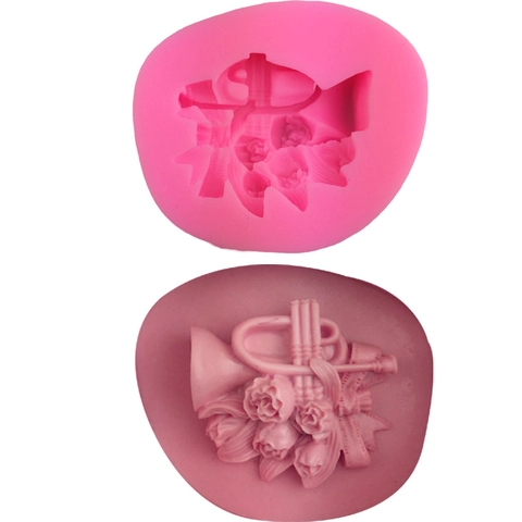 DIY Pfingstrose Blume Trompete Form Silikonform Für Fondant Schokolade Kuchen Aroma Handgemachte Seife Handwerk Backen Werkzeug