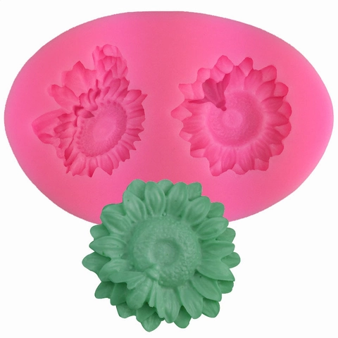 Sonnenblume Silikon Fondant Form DIY Gänseblümchen Kuchen Dekorieren Werkzeuge Zum Backen Schokolade Seife Harz Handarbeit Rosa