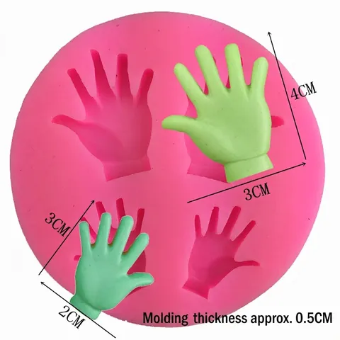 Silikon Handfläche Form Fondant Form DIY Backwerkzeug Für Tortendekoration Seife Ton Herstellung Rund Rosa Flexible Backform
