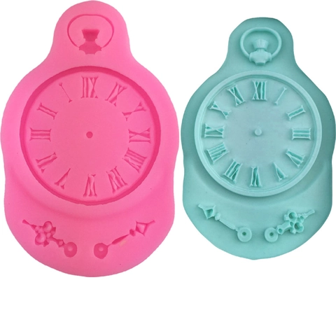 3D Pocket Watch Silicone Mold Roman Numerals Design Fondant Cake Decoration Tool Vintage Style For Baking Chocolate Handcraft DIY