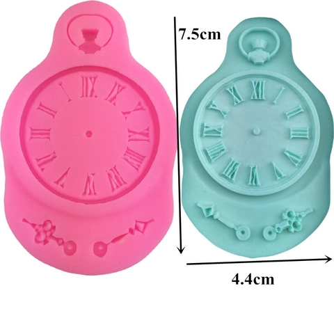 3D Pocket Watch Silicone Mold Roman Numerals Design Fondant Cake Decoration Tool Vintage Style For Baking Chocolate Handcraft DIY