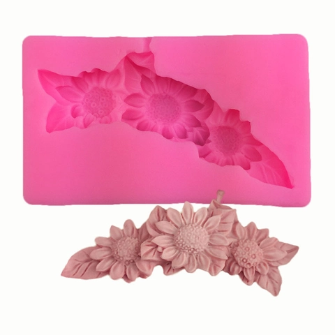 Sunflower Silicone Fondant Mold Sun Flower Shape Cake Decorating Tool DIY Baking Chocolate Clay Soap Mold Kitchen Bakeware