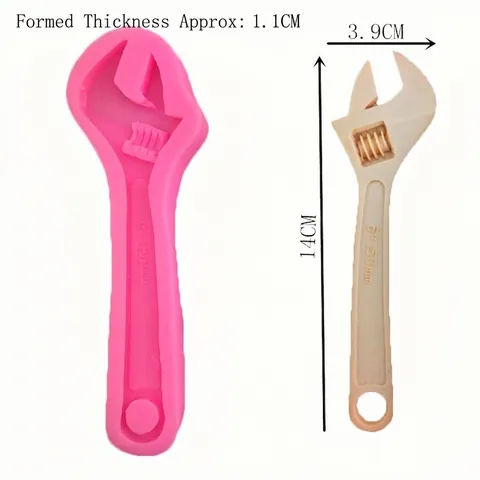 Molde de Silicona con Forma de Llave Inglesa para Decoración de Pasteles Fondant DIY Herramientas de Repostería Chocolate