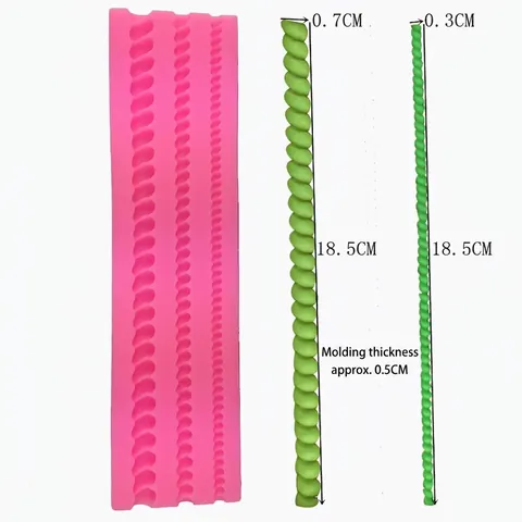Molde de Silicona Rosa Borde de Pastel Encaje Espiral Cuerda Cuentas Herramientas Fondant Para Decoración de Pasteles DIY