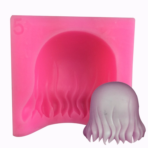 Molde de Silicona para Fondant Estilo Cabello Rizado para Decoración de Pasteles Jabón Artesanal Chocolate Rosa