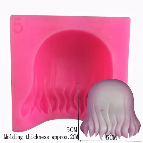 Molde de Silicona para Fondant Estilo Cabello Rizado para Decoración de Pasteles Jabón Artesanal Chocolate Rosa