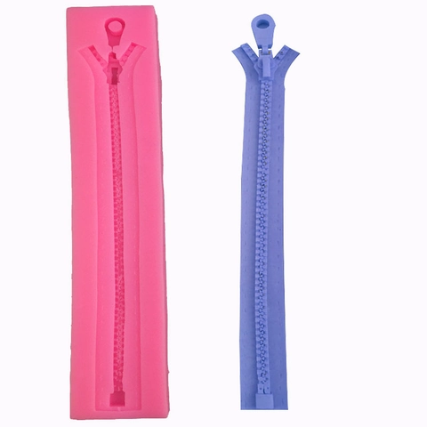 Molde de Silicona con Forma de Cremallera para Tartas Fondant Herramientas de Repostería DIY para Chocolate Resina Cocina