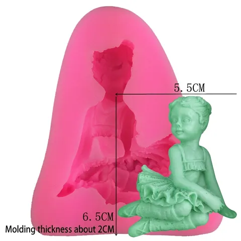 Molde de Silicona 3D Bailarina de Ballet Para Decoración de Pasteles Fondant Chocolate Molde Rosa Flexible Resina Jabón Yeso