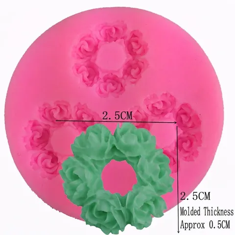 Stampo in Silicone a Forma di Ghirlanda di Rose 3D Per Decorazione Torte Uccello Fiore Cioccolato Fondente Strumento da Forno
