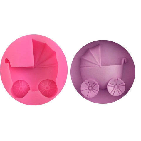 Mini Kinderwagen Silikonform Für Fondant Schokolade Kuchen Dekoration Backwerkzeug 3D Kinderwagen Silikonform