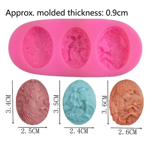 Vintage Female Relief Portrait Silicone Cake Mold Multi Cavity DIY Fondant Chocolate Candy Baking Tool For Kitchen Decor