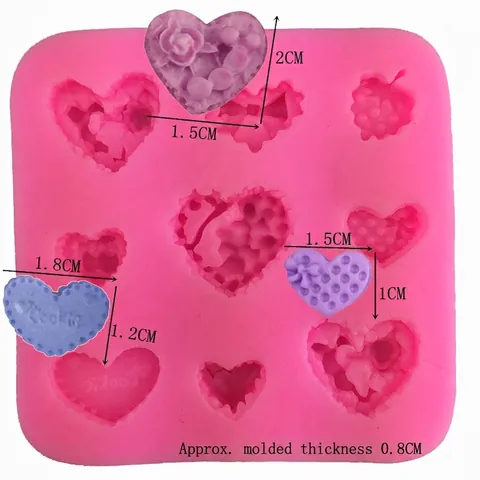 Herzförmige Silikon Fondant Kucheform Blumen Schleife Geprägte Muster Rosa DIY Schokolade Backen Dekoration Werkzeug