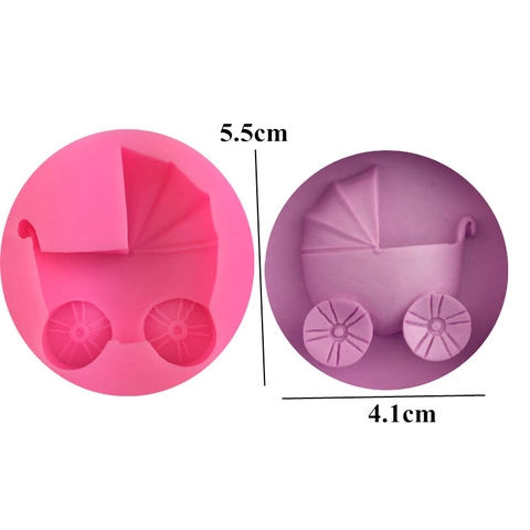 Mini Kinderwagen Silikonform Für Fondant Schokolade Kuchen Dekoration Backwerkzeug 3D Kinderwagen Silikonform