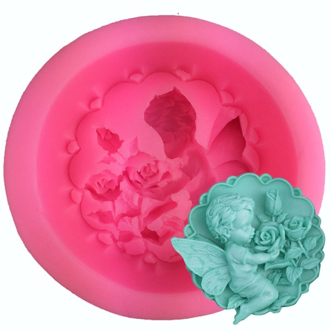Engel Flügel Rose Relief 3D Silikonform Für DIY Handgemachte Seife Kerze Harz Handwerk Fondant Kuchen Dekoration Backwerkzeug