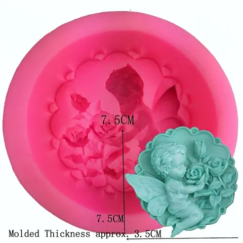 Engel Flügel Rose Relief 3D Silikonform Für DIY Handgemachte Seife Kerze Harz Handwerk Fondant Kuchen Dekoration Backwerkzeug