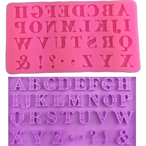 Uppercase Alphabet Letters Silicone Mold Floral Pattern For Fondant Cake Chocolate Candy Handmade Baking DIY Tools