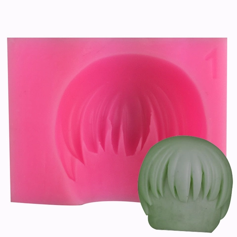 Anime Hairstyle Silicone Fondant Cake Mold Pink Irregular Hair Shape Baking Tool For DIY Handmade Chocolate Decorating