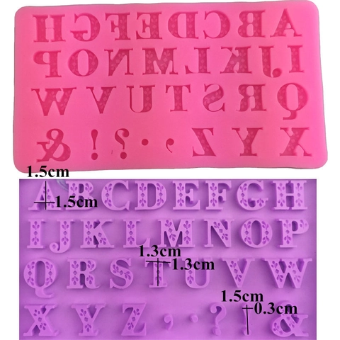 Uppercase Alphabet Letters Silicone Mold Floral Pattern For Fondant Cake Chocolate Candy Handmade Baking DIY Tools