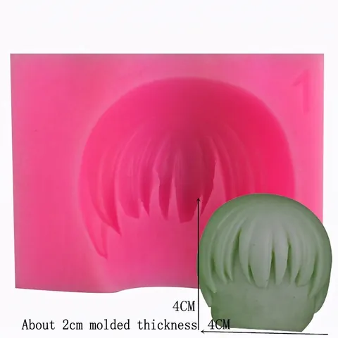 Anime Hairstyle Silicone Fondant Cake Mold Pink Irregular Hair Shape Baking Tool For DIY Handmade Chocolate Decorating