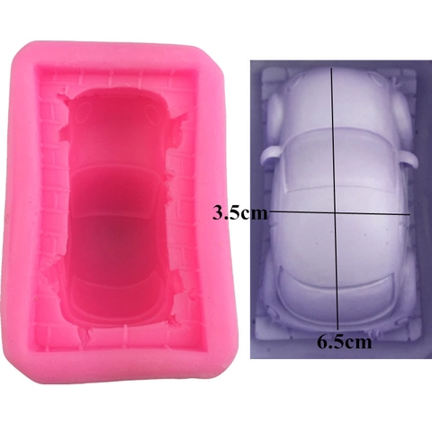 Stampo in Silicone 3D per Auto Forma Maggiolino Fai-da-Te Fondant Torta Cioccolato Sapone Aromaterapia Stampo in Gesso Rosa