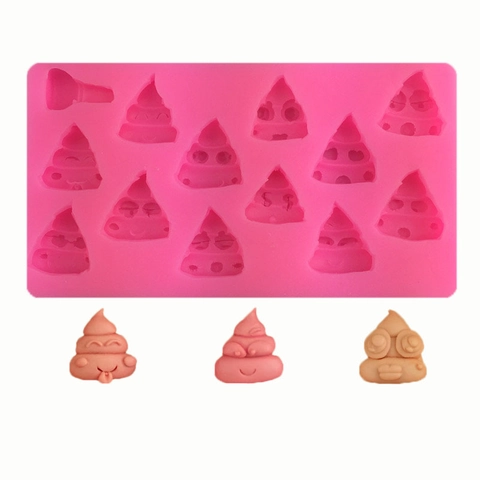 Poo Emoji Silikonform Kackhaufen Form Fondant Schokolade Süßigkeiten Kuchen Dekorationswerkzeug Rosa Flexibel DIY Backform